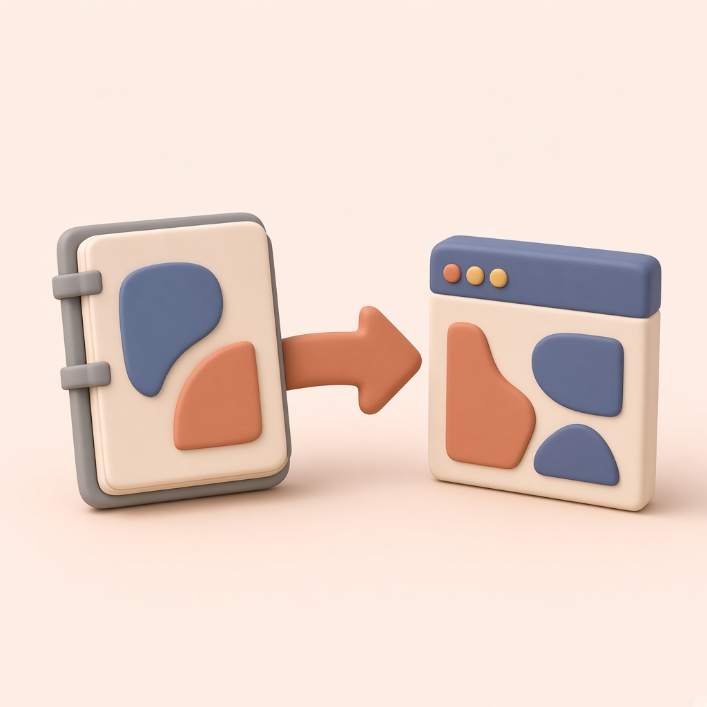 블로그와 홈페이지가 이어진 3D 클레이 아이콘