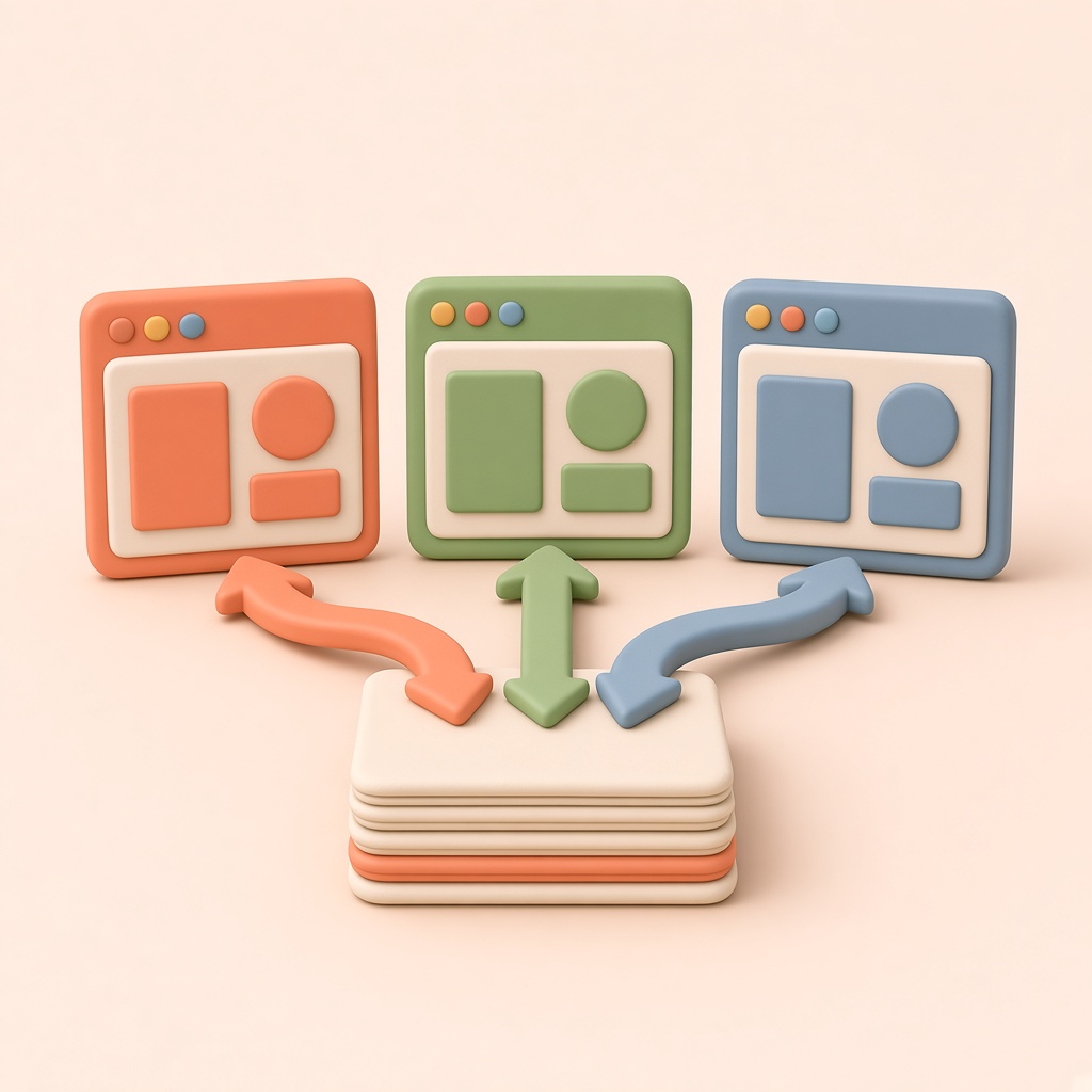 세 채널 창이 있는 3D 클레이 아이콘