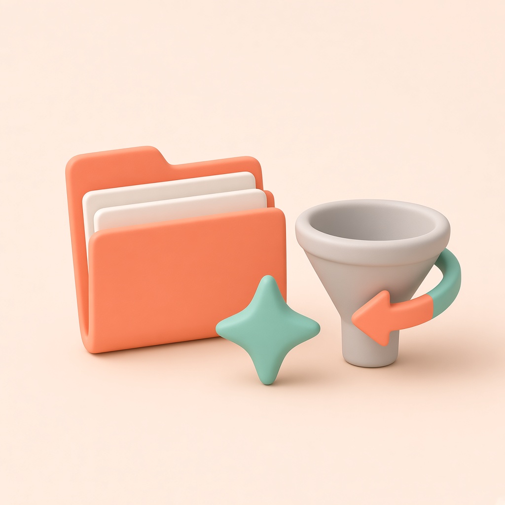 문서와 별이 있는 3D 클레이 아이콘